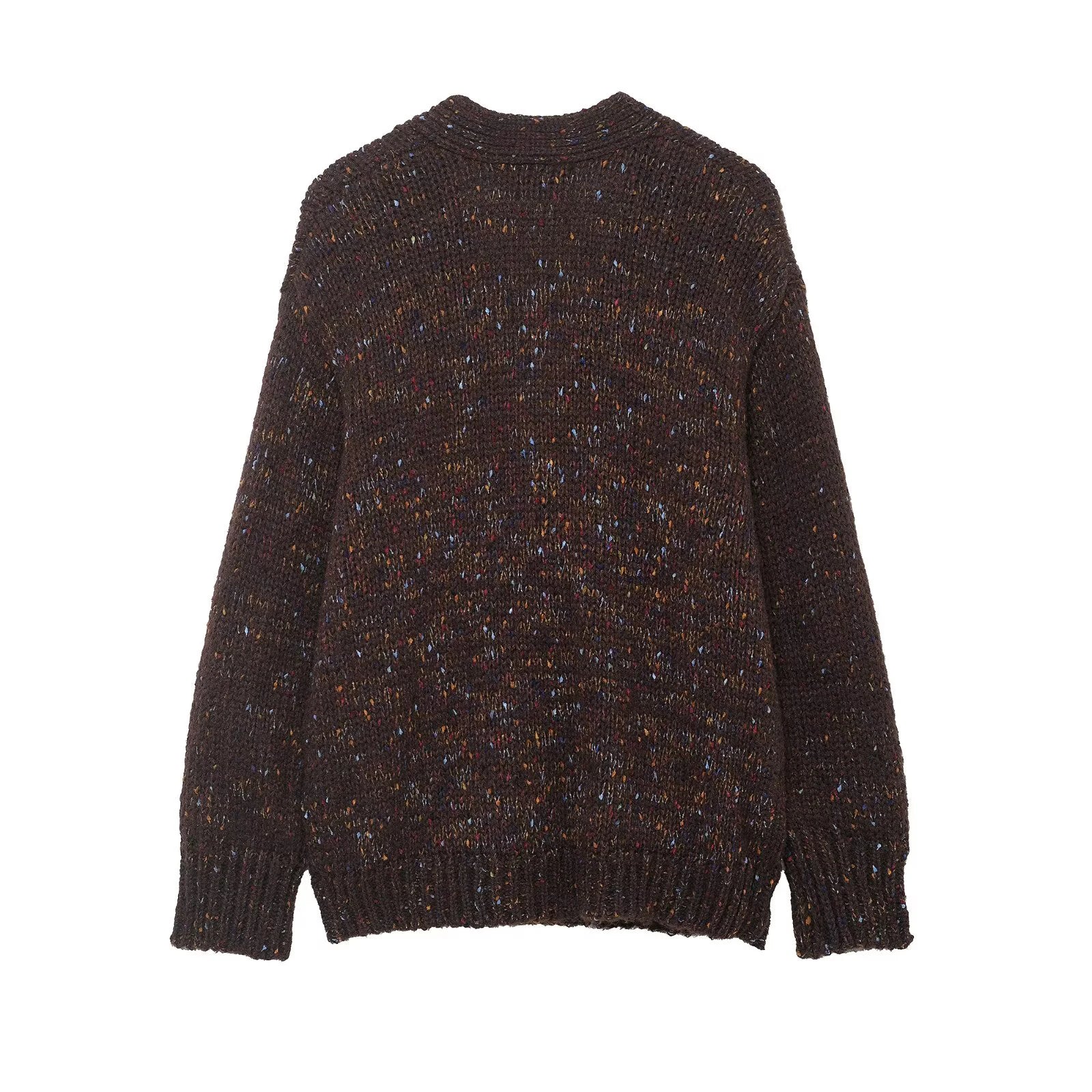 2025 Winter New Sweet and Lazy Style V-neck Long Sleeve Small Dot Knitted Loose cardigan Coat for Women