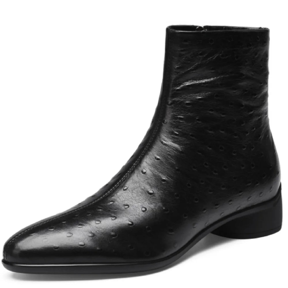 Women Handmade Genuine Leather Soft and comfortable Western Boots Square Toe Chunky Heel Retro Ankle Boots 34-40