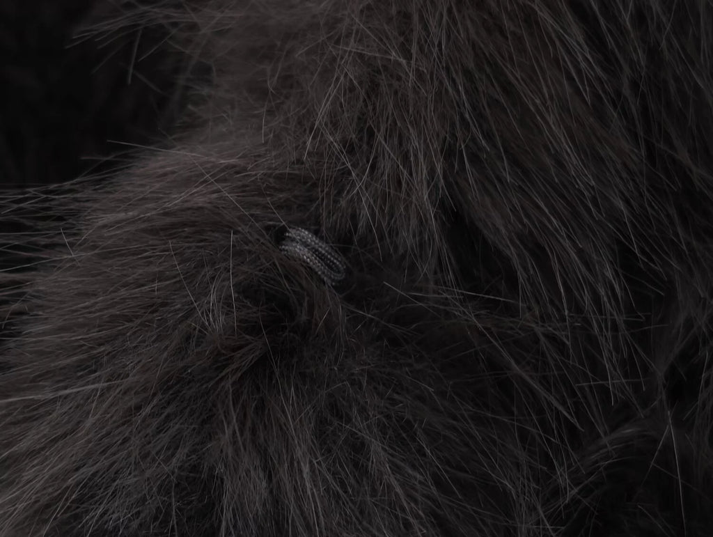 2025 Autumn New Product Women's Stand up Collar Long Sleeve Artificial Fur Effect Short Coat Rope Knot Coat