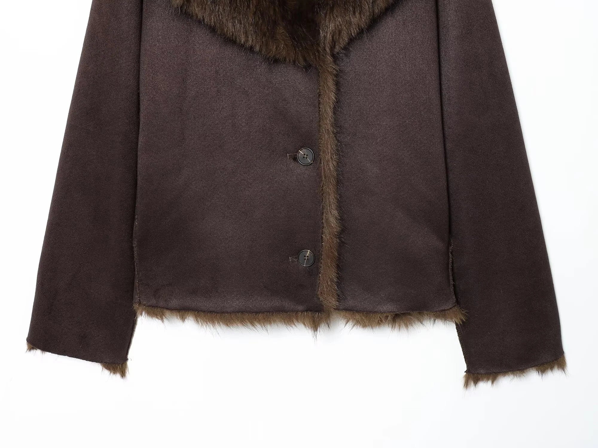 European and American style 2025 winter new product women's versatile double-sided faux fur effect jacket jacket