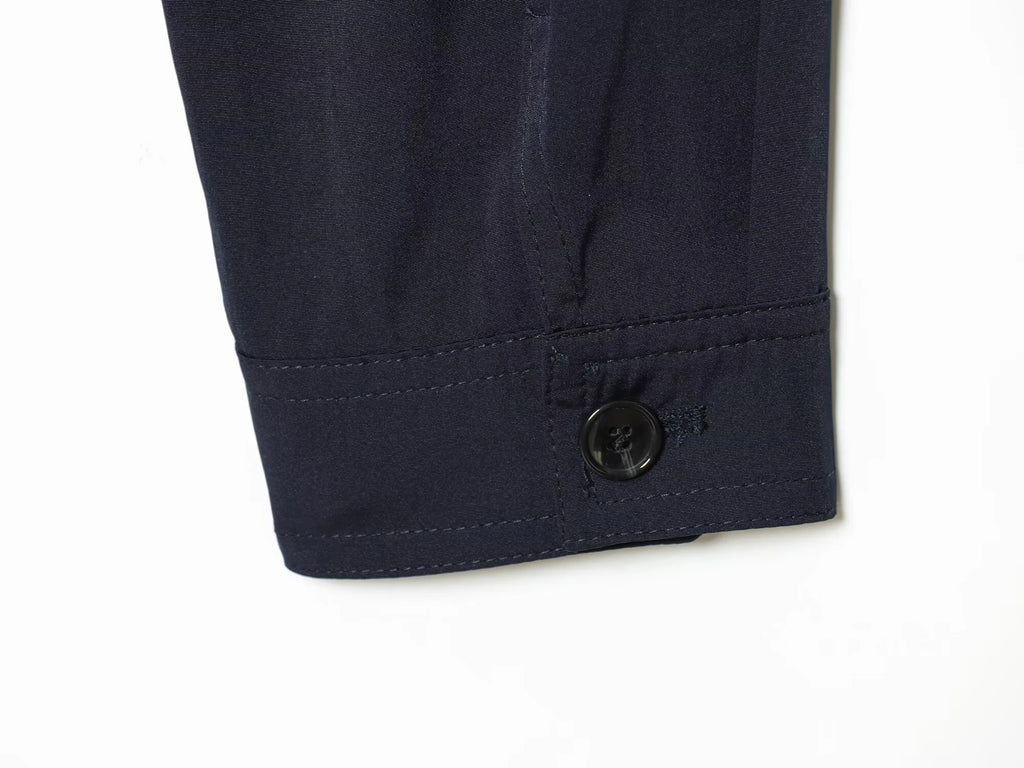 European and American style 2026 spring/summer new product women's long sleeved flip pocket stand up collar jacket jacket