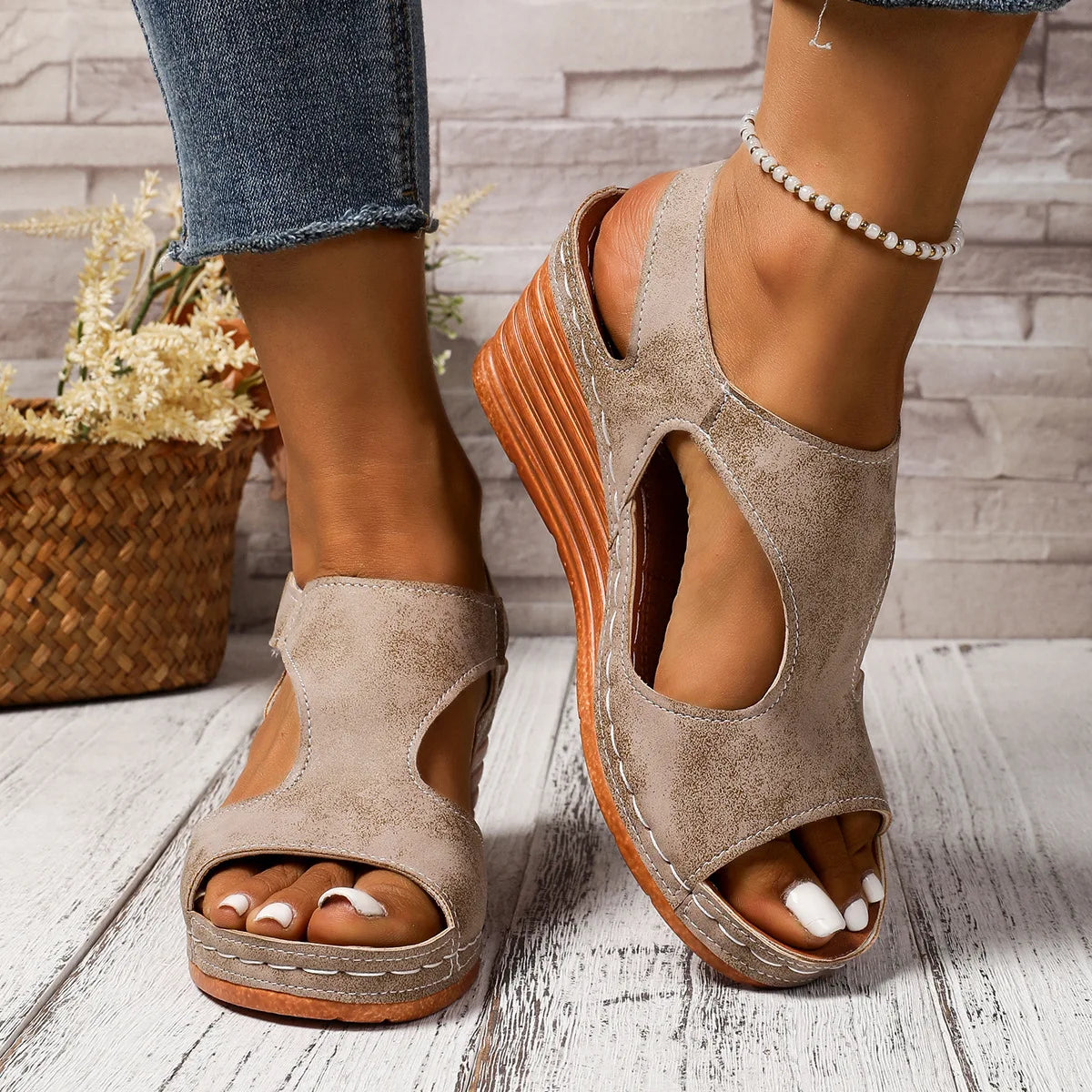 Women Sandals Plus Size 36-43 Shoes for Women Summer Platform Wedges Peep