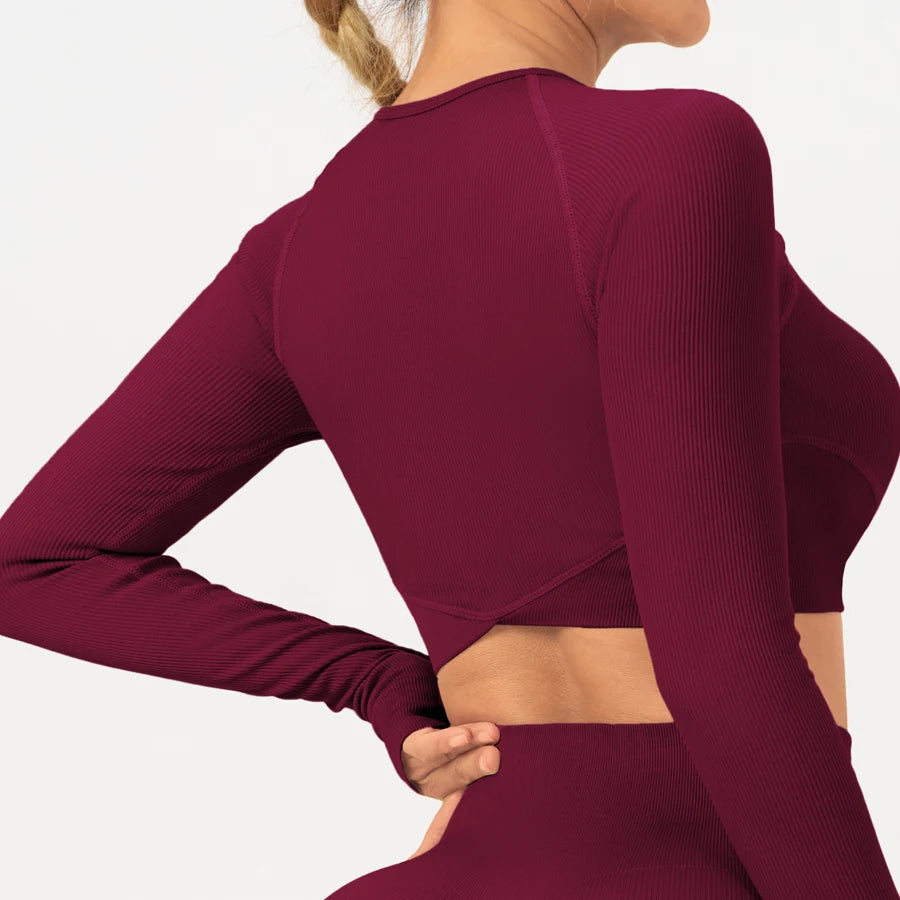 2 pcs/set Long Sleeve Yoga Leggings Set Sportswear Woman Gym Seamless Workout Outfit Yoga Clothes Womens Tracksuit Activewear