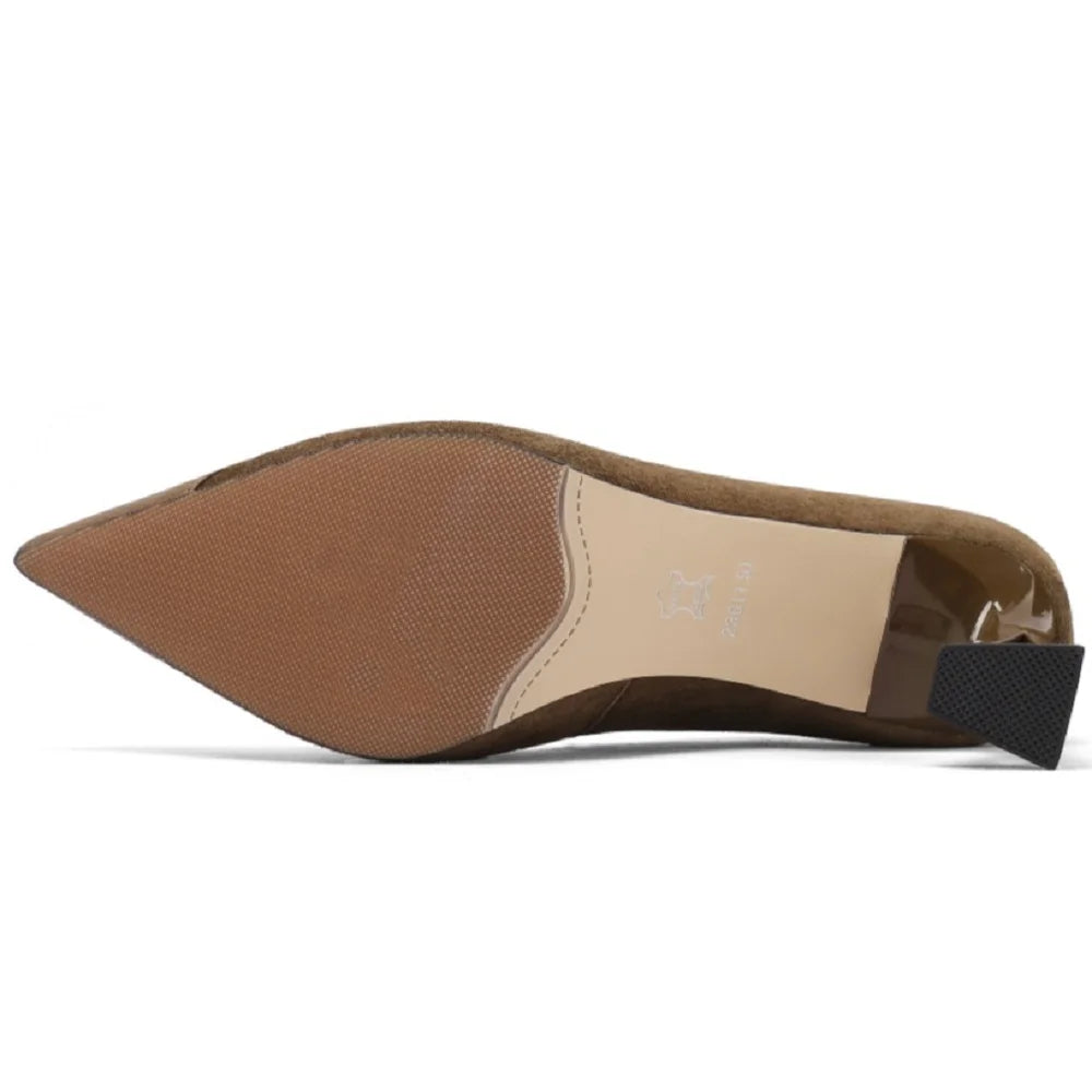 Handmade Genuine Leather Women Covered Toe Butterfly Knot Party Dating Office Ladies Pumps 33-43
