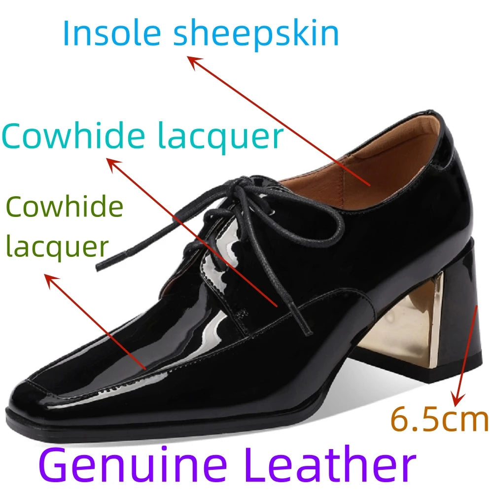 New Handmade Genuine Leather Women Shoes Square Toe Shoes Zipper High Heels Loafers Deep Mouth 33-43