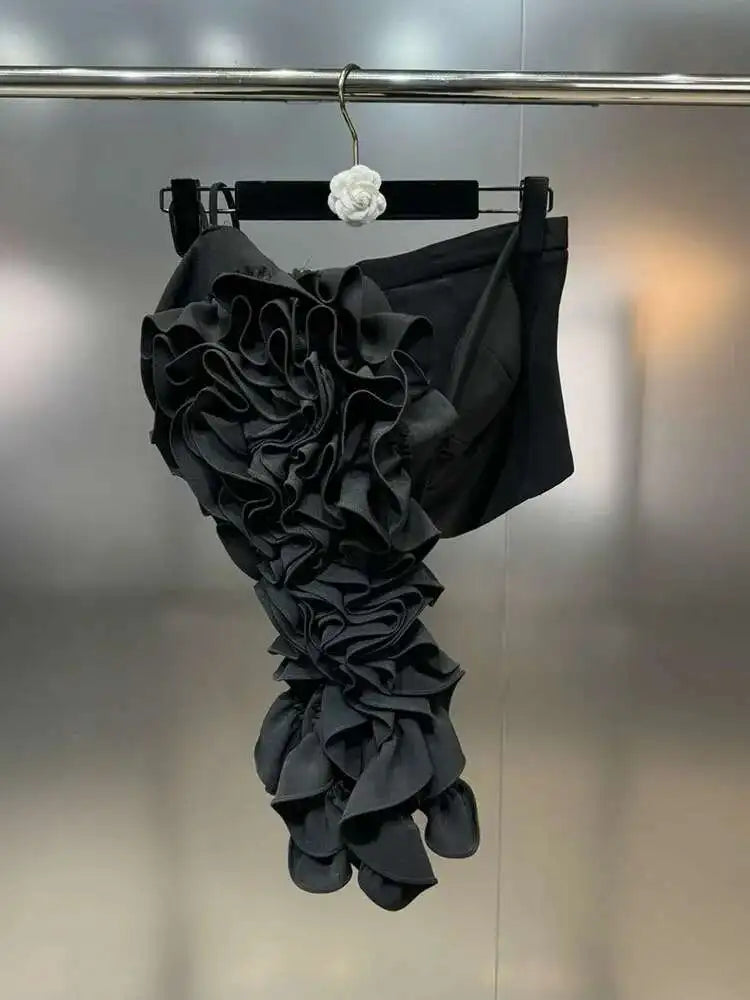 New Items Fashion Women's Wrinkled Edge Sling Vest Trendy Zipper Backless Sleeveless Camisole Female 2025 Spring 11XX8800