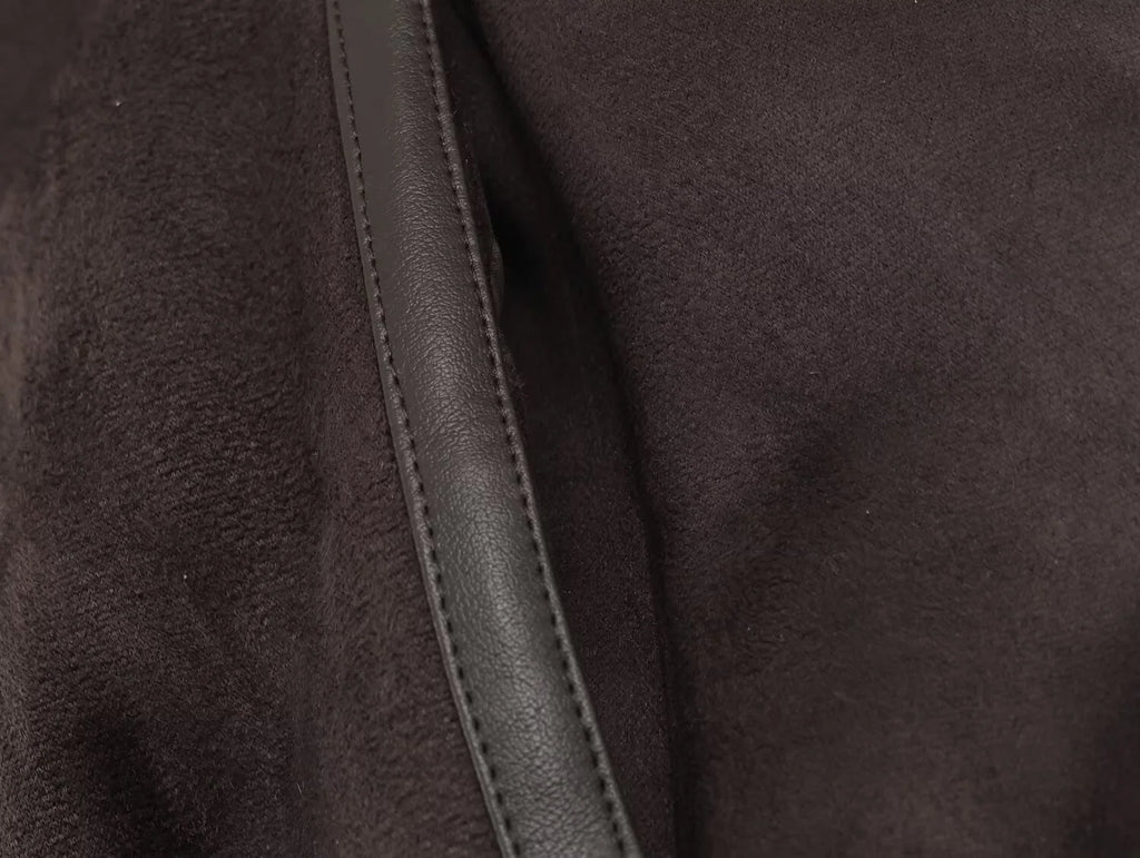 2025 Winter New Product Women's Clothing American Retro Fur One Piece High Collar Long Sleeve Double sided Jacket Coat