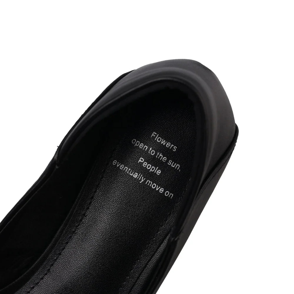 Elegant Handmade Genuine Leather Pointed Toe Mid Hells Bottom Women's Commute Comfortable Professional Shoe 34-40