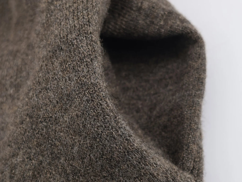 2025 Winter New Product Women's Clothing Double breasted Invisible Button Long Sleeve Big Match Scarf Knitted Short Coat Coat