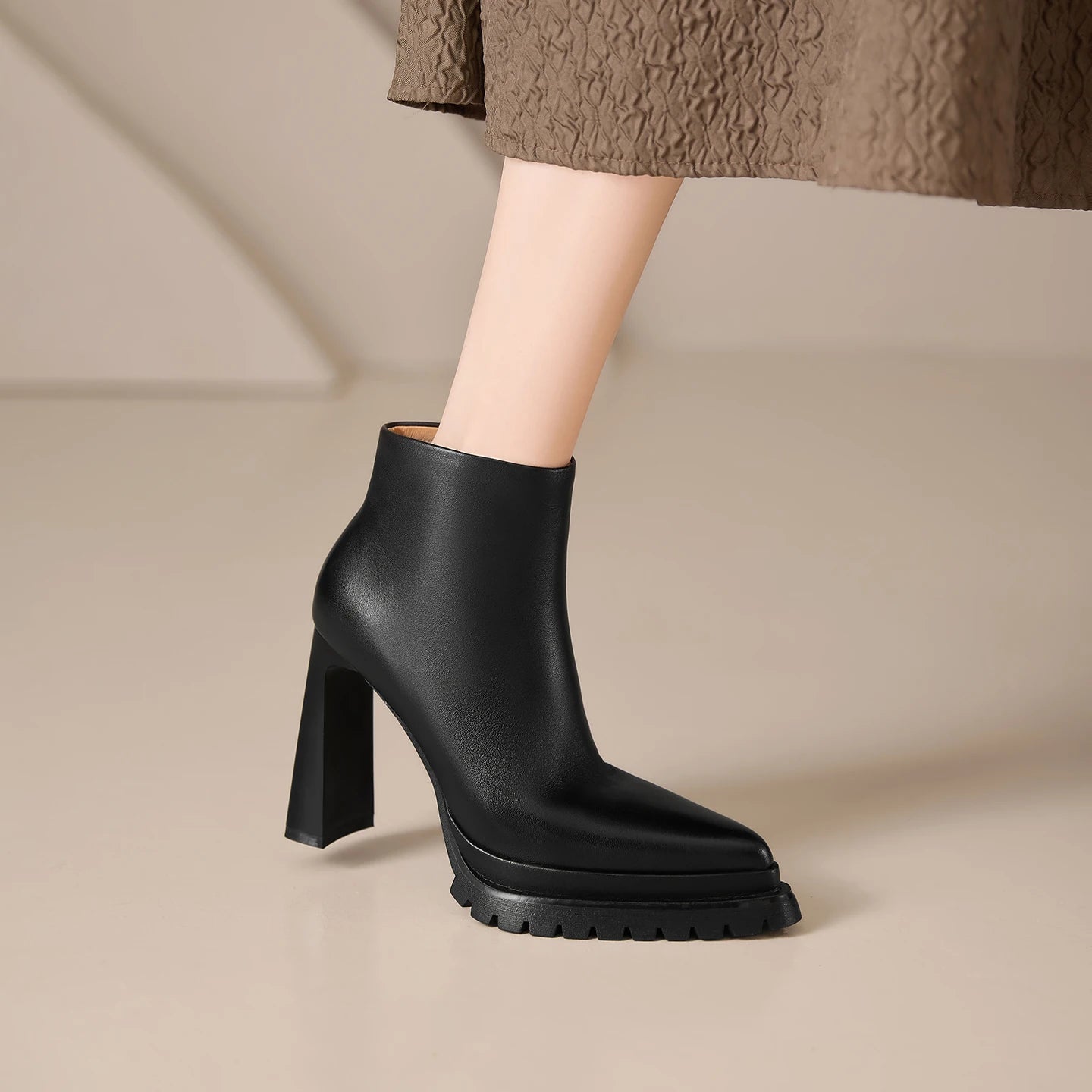 Handmade Women's Genuine Leather Ankle Boots Luxury Minimalist Autumn Winter Pointed Toe Female Fashion Footwear