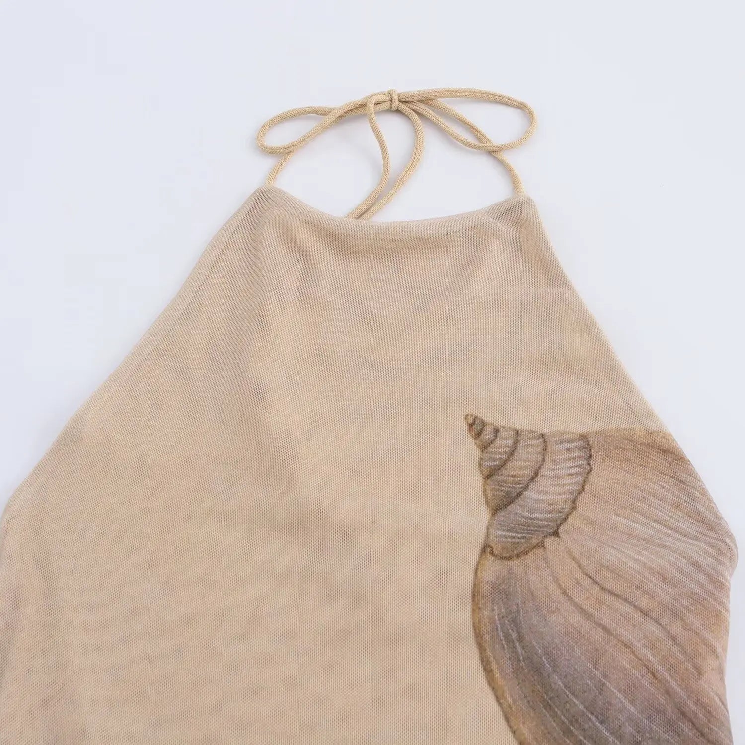 2026 Autumn New Temperament Women's European and American Style Fashion Slim Shell Print Silk Mesh Dress Street Style Slim Skirt