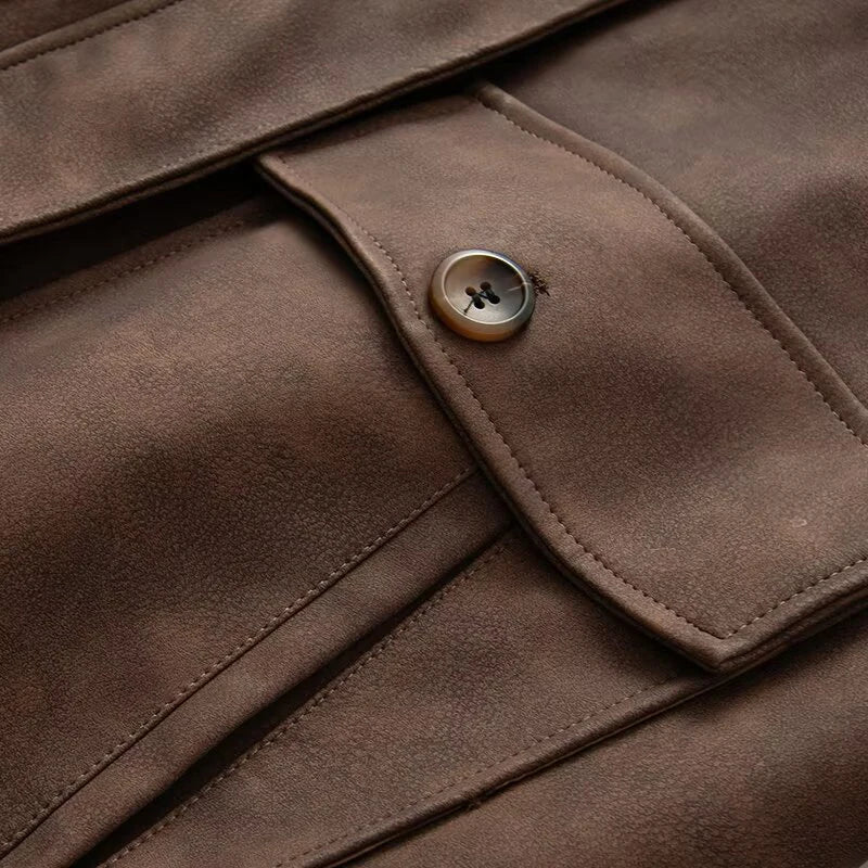 2025 Autumn New Product Women's Clothing American style Flip Collar Anti Velvet Effect Detachable Wool Collar Jacket Coat