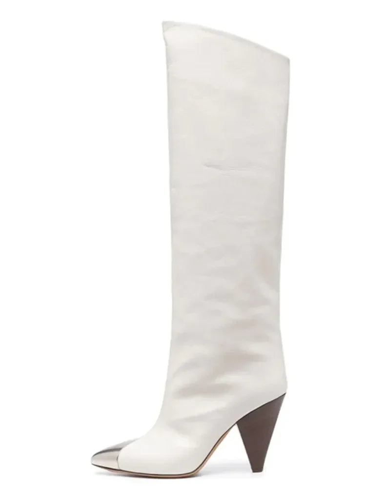 2026 European and American New Pointed Women's Short Boots with Conical High Heels Fashion 34-45 Size Large Women's Long Boots