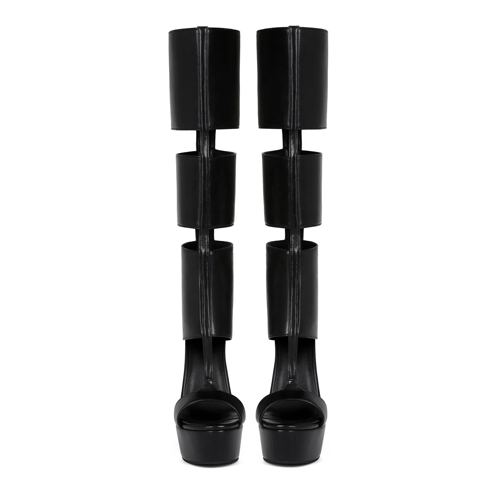 2026 Summer Hollow Out Thick Soled Knee High Cool Boots Fashion Runway Runway Slim High Heels Plus Size Women's Long Boots