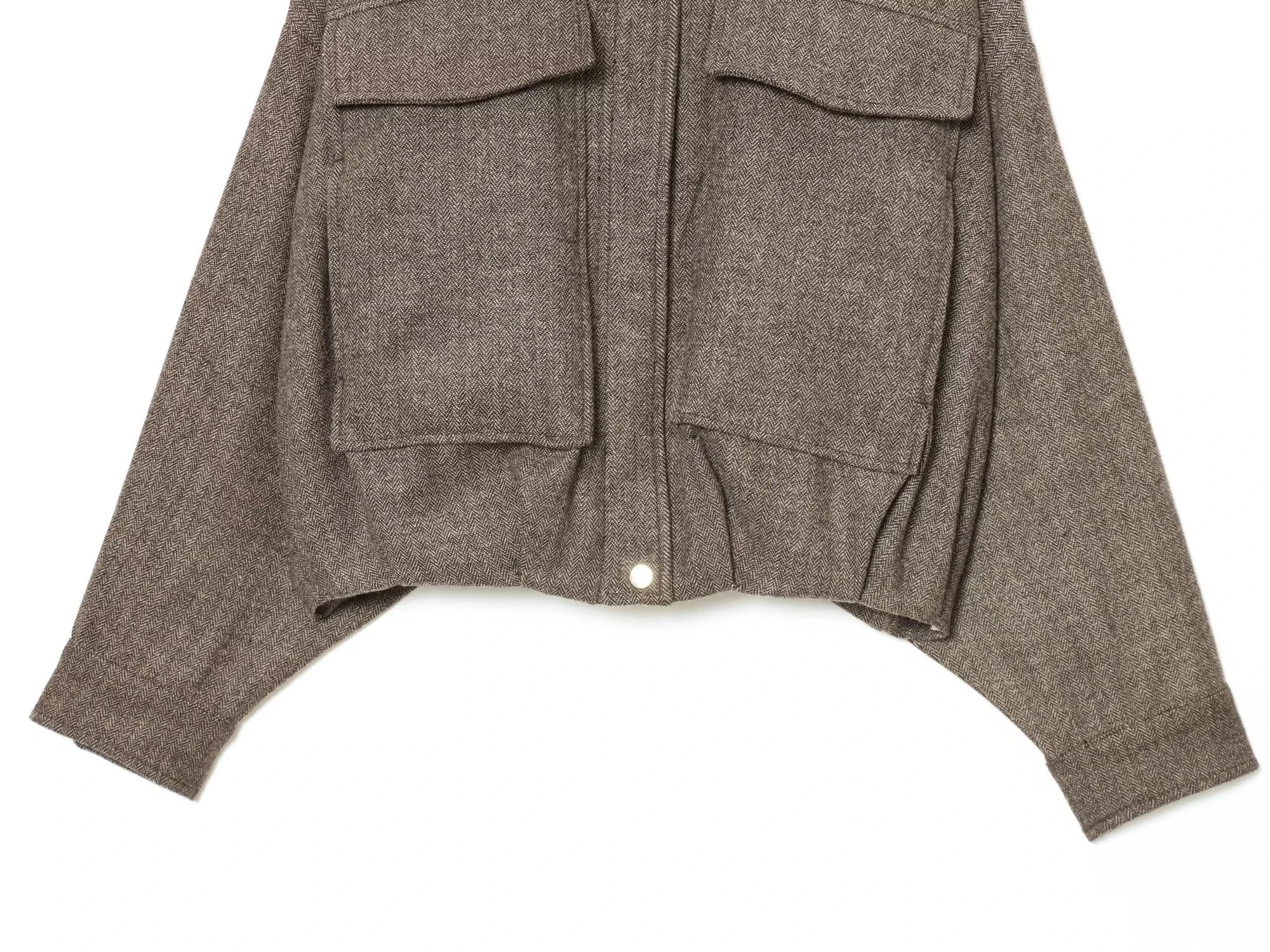 European and American 2025 Winter New Women's Loose Casual Long Sleeve Herringbone Pilot Jacket Coat