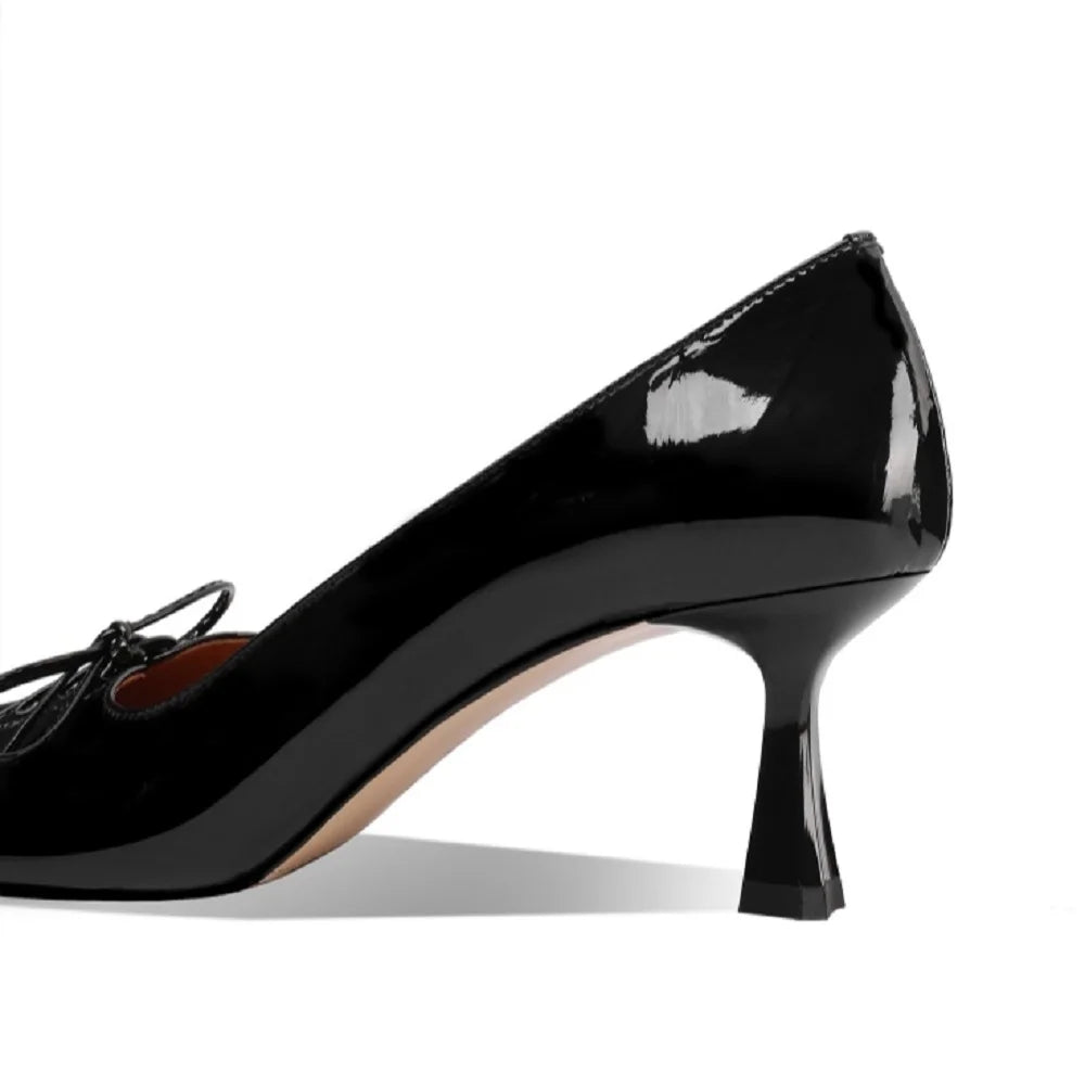 Lace Up Genuine Leather Pumps Slip On Shallow Stiletto Thin High Heel Runway Dress Pointy Toe Dress Shoes 33-43