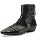 Handmade Genuine Leather Elegant Square Toe Women's Boots Autumn Winter Wide Calf Mid Heel Style Boots 33-42
