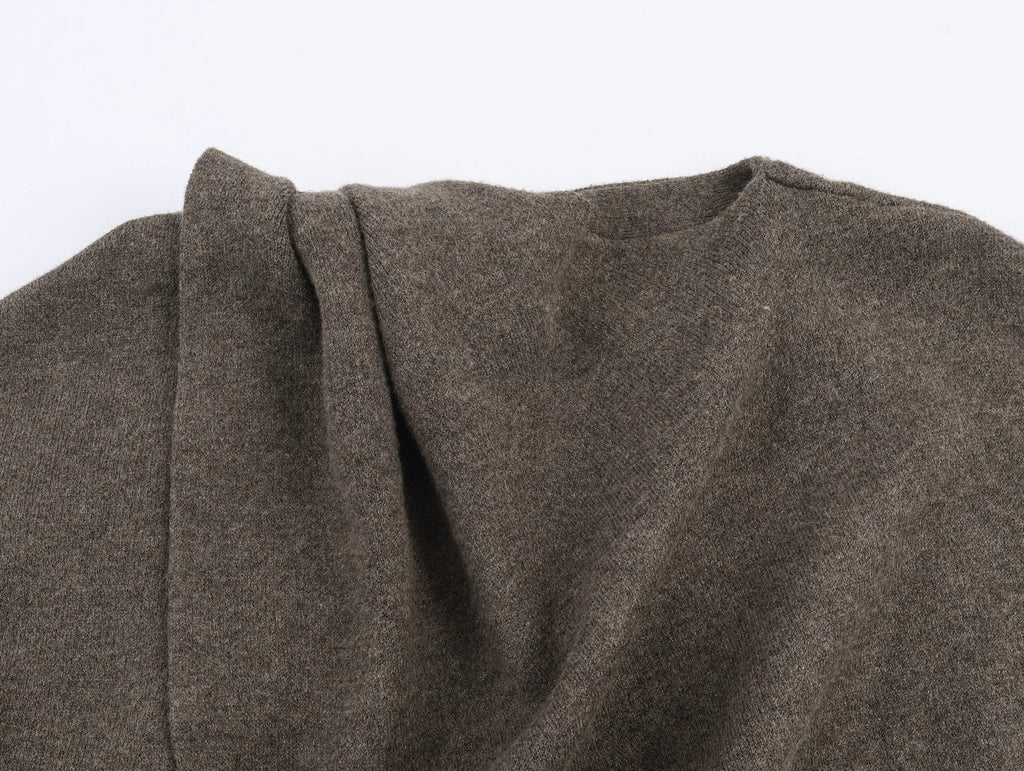 2025 Winter New Product Women's Clothing Double breasted Invisible Button Long Sleeve Big Match Scarf Knitted Short Coat Coat