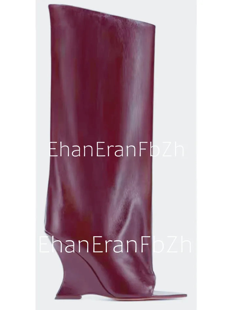 2026 SoleLadies' Spring/Summer New Fish Mouth Slope High Heel Short Boots with Pointed Toe Exposed Cool Boots, Mid Top Boots