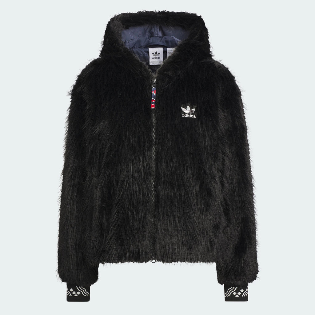 Adidas Official Authentic Three Stripes Women's Faux Fur Sports Fashion Jacket IX4226