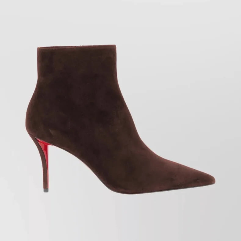 Women's New Slim Fit High-heeled Short Boots, Spring and Autumn Fashion Pointed Side Zipper Size 34-46, Knee High Women's Boots