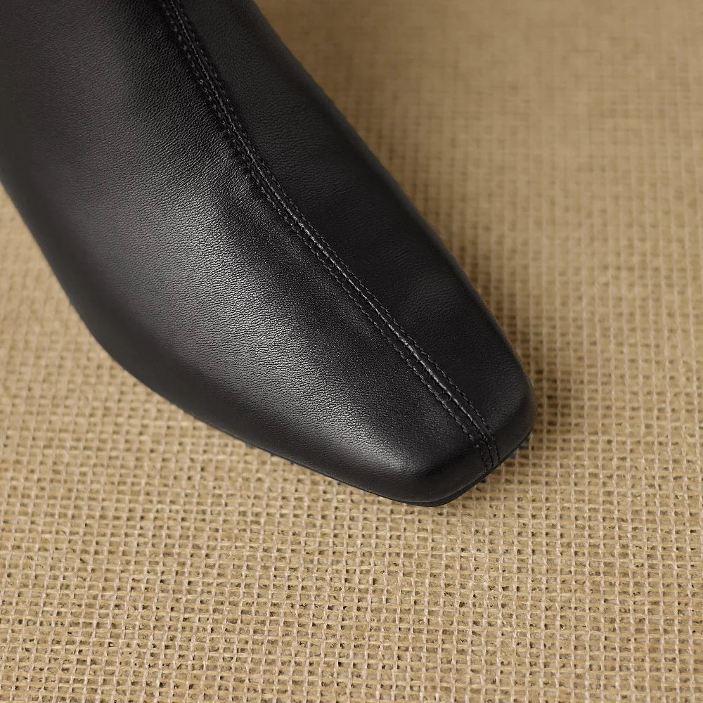 Handmade Women Genuine Leather Invisible high heels Ankle Boot Luxury Minimalist Autumn Winter Cross-Border 34-40