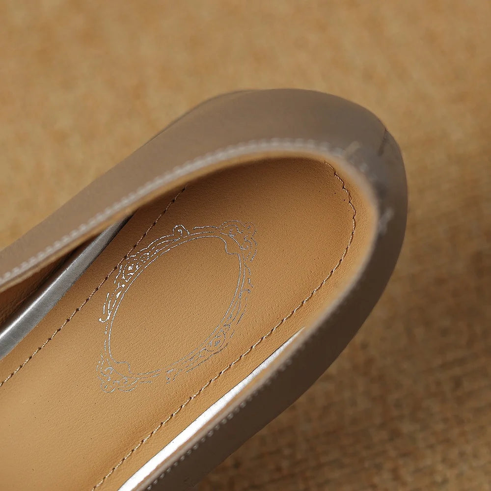 Women Brand Handmade Genuine Leather Fashion Sweet Comfort High Heel Shoes Lady Cute Office Shoes 34-41