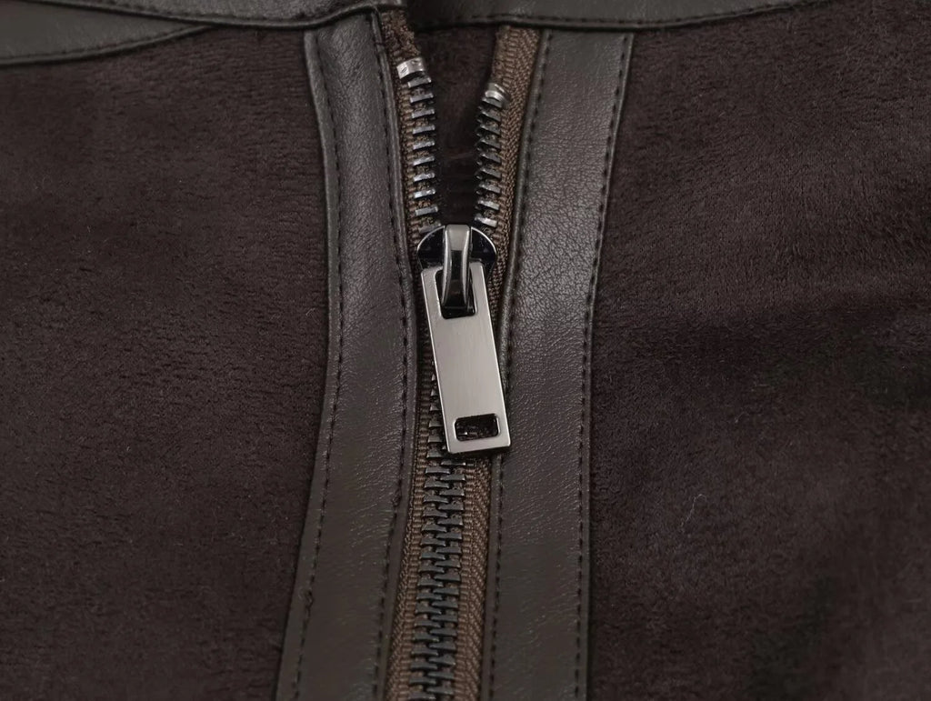 2025 Winter New Product Women's Clothing American Retro Fur One Piece High Collar Long Sleeve Double sided Jacket Coat