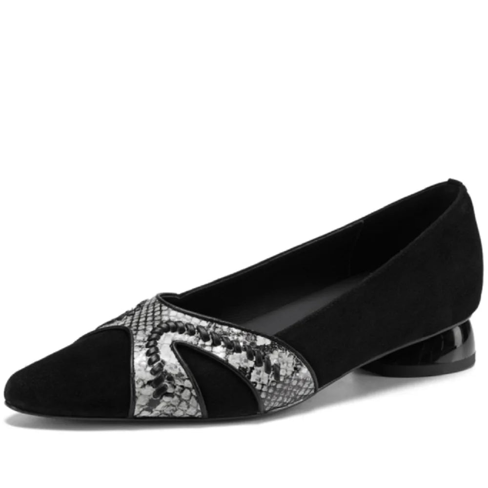 Women Handmade Genuine Leather Soft comfortable Low Heels Sexy Pointed Toe Elegant Dress Designer Trend 34-40