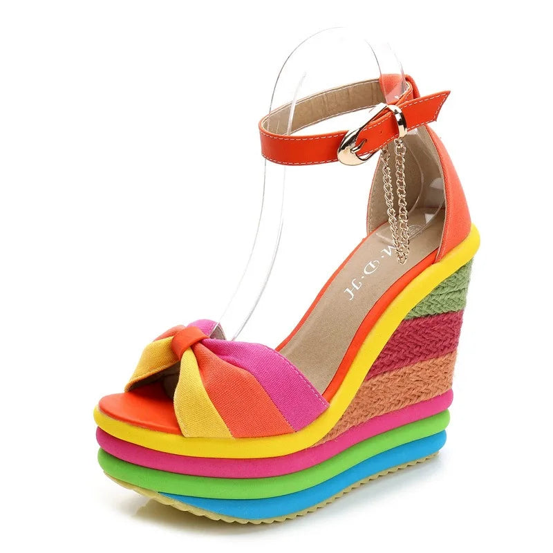 Plus Size 33-43 Shoes for Women Summer Wedges Sandals