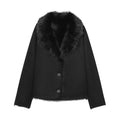 European and American style 2025 winter new product women's versatile double-sided faux fur effect jacket jacket