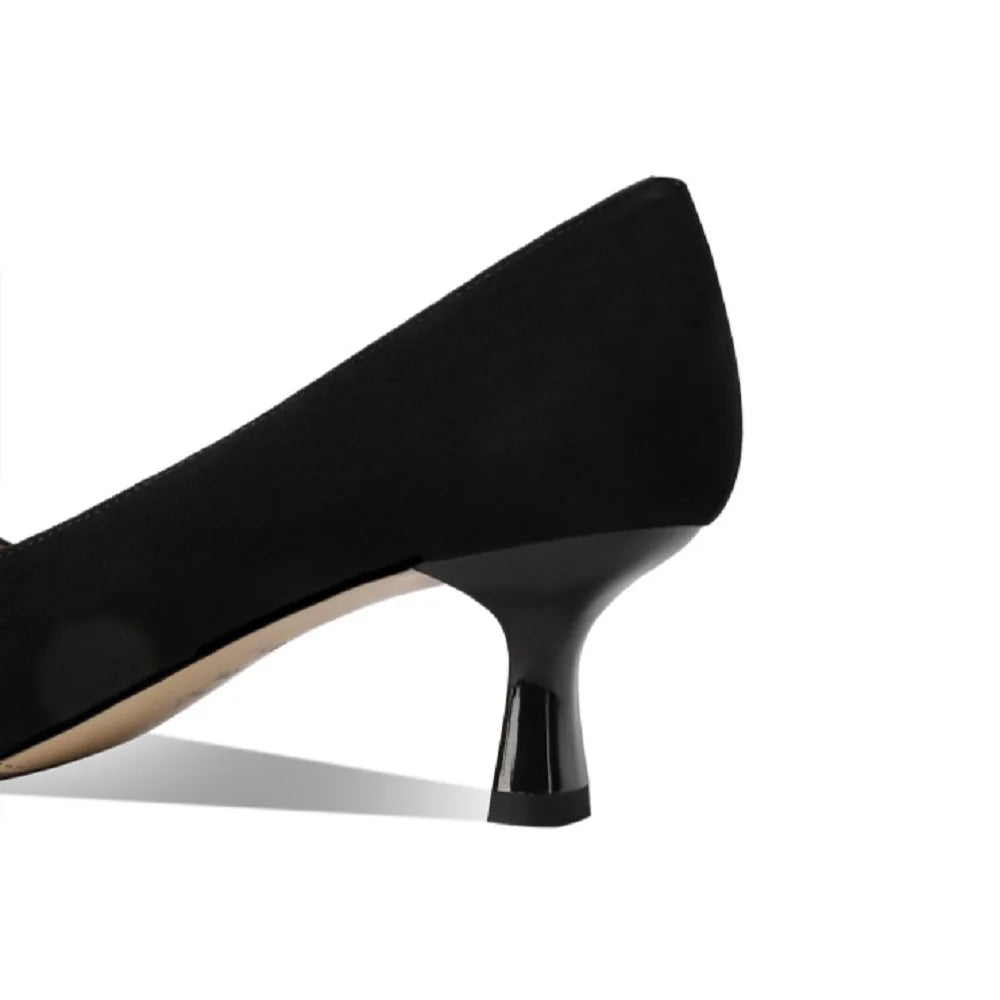New Spring/Autumn Women Pumps Sheep Suede Leather Shoes Pointed Toe Thin Heel Shoes Shallow Stiletto Shoes 33-43