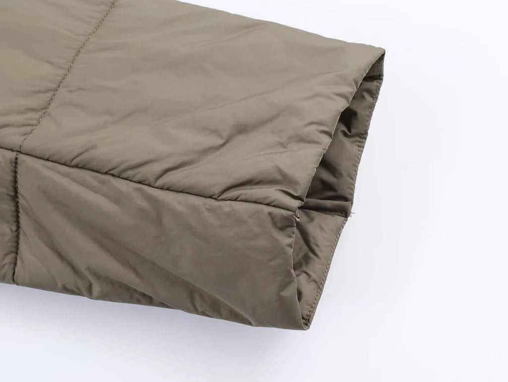 European and American style winter new women's clothing loose casual versatile stand up collar short with belt cotton jacket