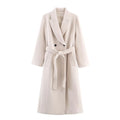 2025 autumn new women's clothing European and American style personalized belt long coat jacket