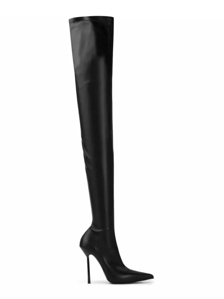 2026 Autumn and Winter New Slim Fit High Heels for Women, Knee High Boots, Pointed Elastic Slim Leg Boots for Women, Long Boots