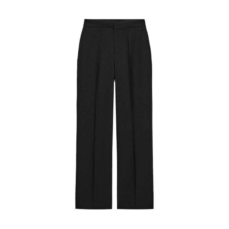 Fashion OL Solid Suit Long Pants Sets For Women Feather Patchwork Sleeve Blazer Jacket High Waist Trousers Lady 2 Pieces Sets