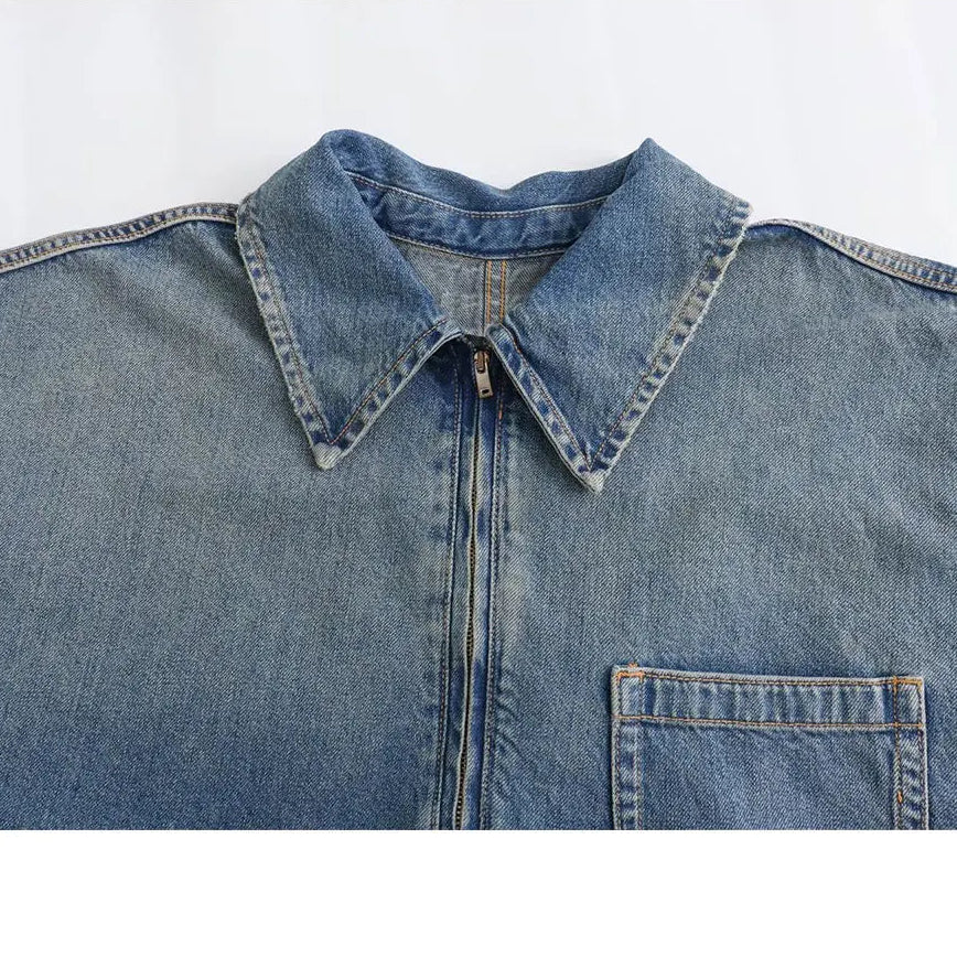 Women Fashion Solid Denim Dress Long Sleeves Female Chic Lady Casual Loose Short Dress