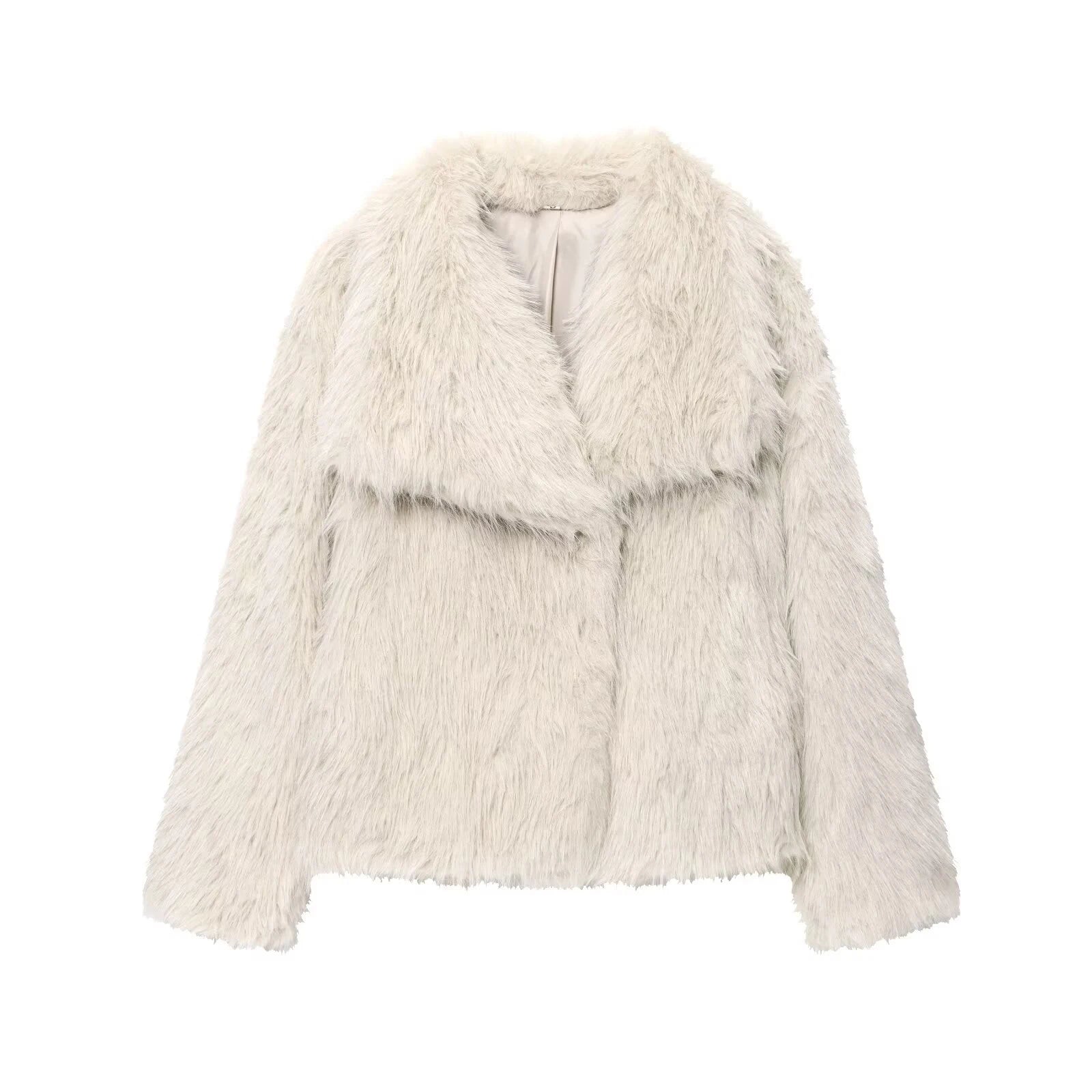 European and American style winter new loose collar French socialite imitation mink fur faux fur effect short jacket