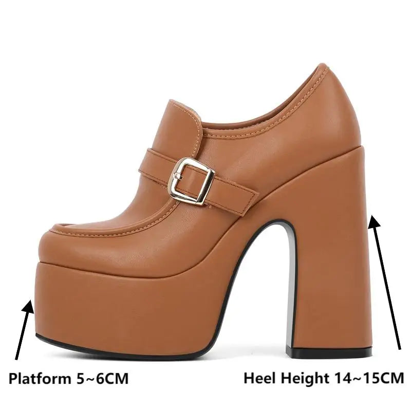 Platform Chunky Heel Slip On Block Heel Ankle Boots
