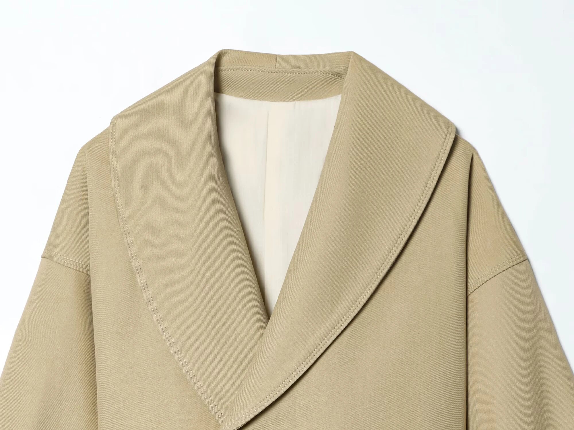 European and American style women's new 2026 fashionable long sleeved lapel solid color short jacket