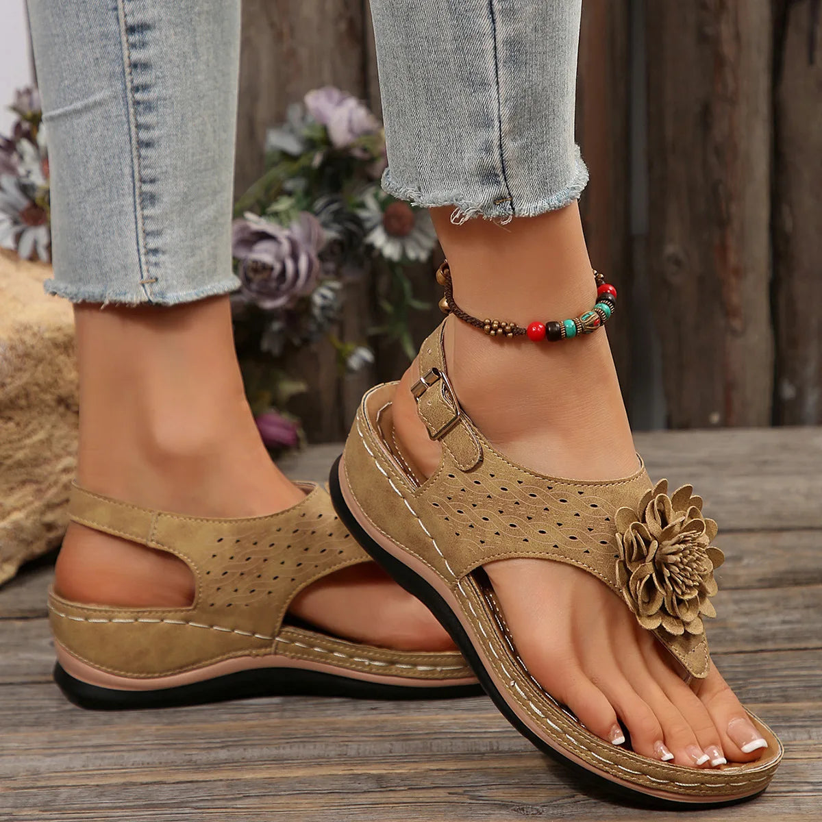 Summer Fashion Platform Wedges Buckle Strap Sandals Casual Beach