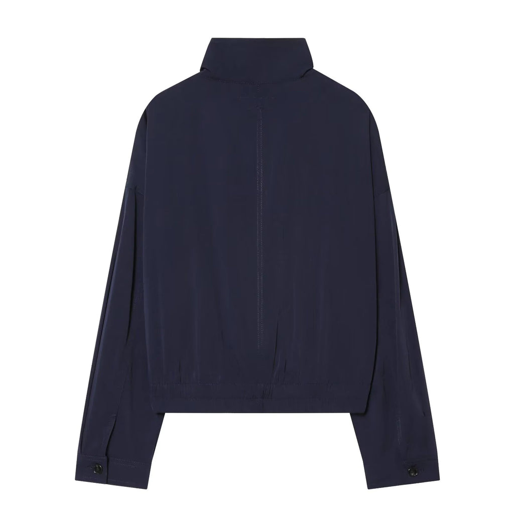 European and American style 2026 spring/summer new product women's long sleeved flip pocket stand up collar jacket jacket