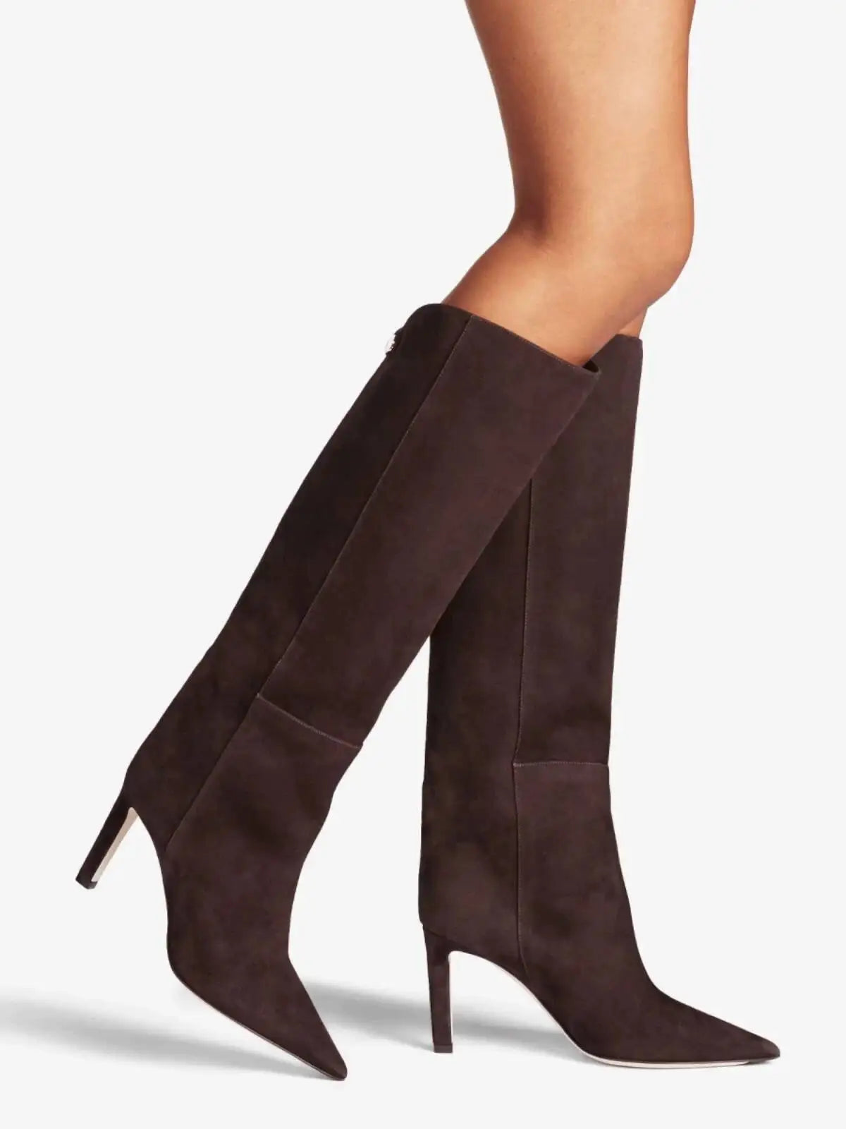 2026  New Slim Fit High-heeled Women's Boots with Fashionable Pointed High Top Sleeves, Stylish Large Women's Boots