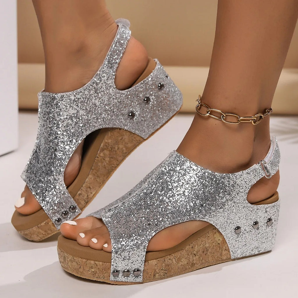 Plus Size 36-43 Shoes for Women Fashion Summer Women Bling Sandals