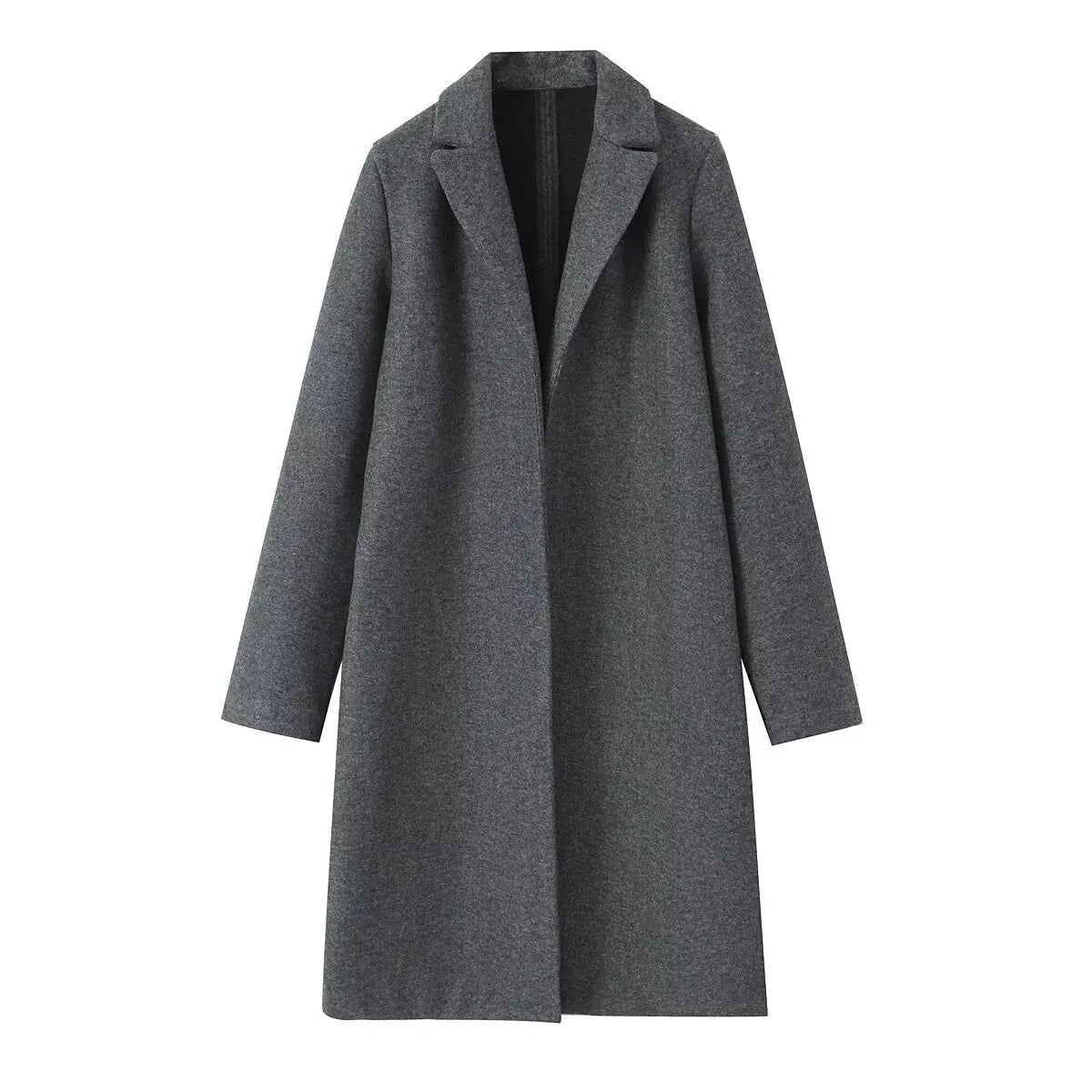 Women Fashion Autumn Thick Long Trench Coat Open Stitch Female Chic Lady Casual Basic Outwear