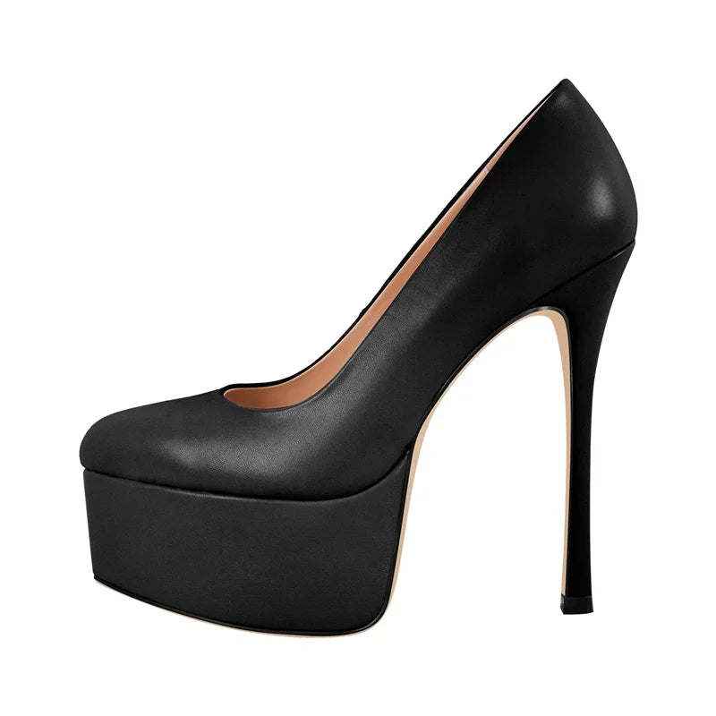 Women  Pointed Toe Pink Platform Pumps High Heeled Big Size Slip On Women Stiletto Pumps