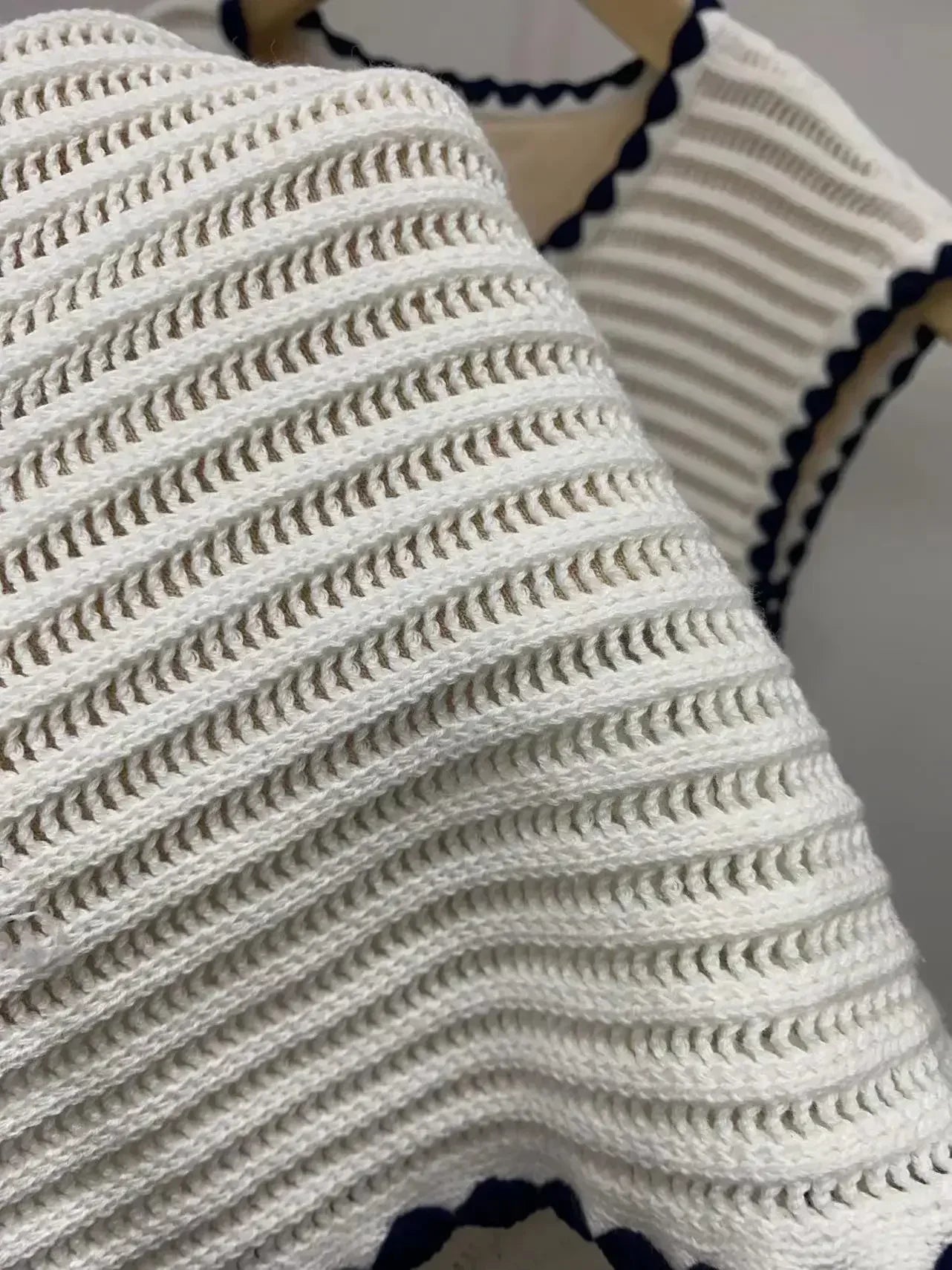 Women's White Knit Sleeveless Dress