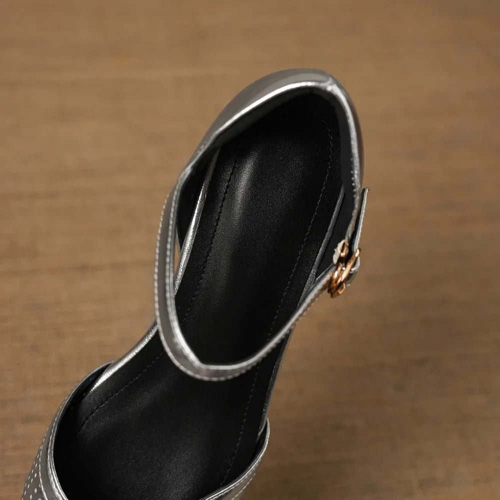 Women's Handmade Genuine leather carving British style slip-on flats retro elegant ladies daily dress shoes 34-40