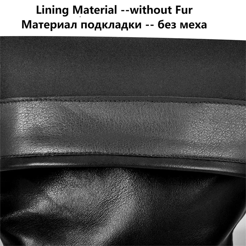 Onlymaker Women Gothic Black Round Toe Knee High Boots Heeled Metal Rivet Buckle Fashion 2023 Autumn Motorcycle Boots