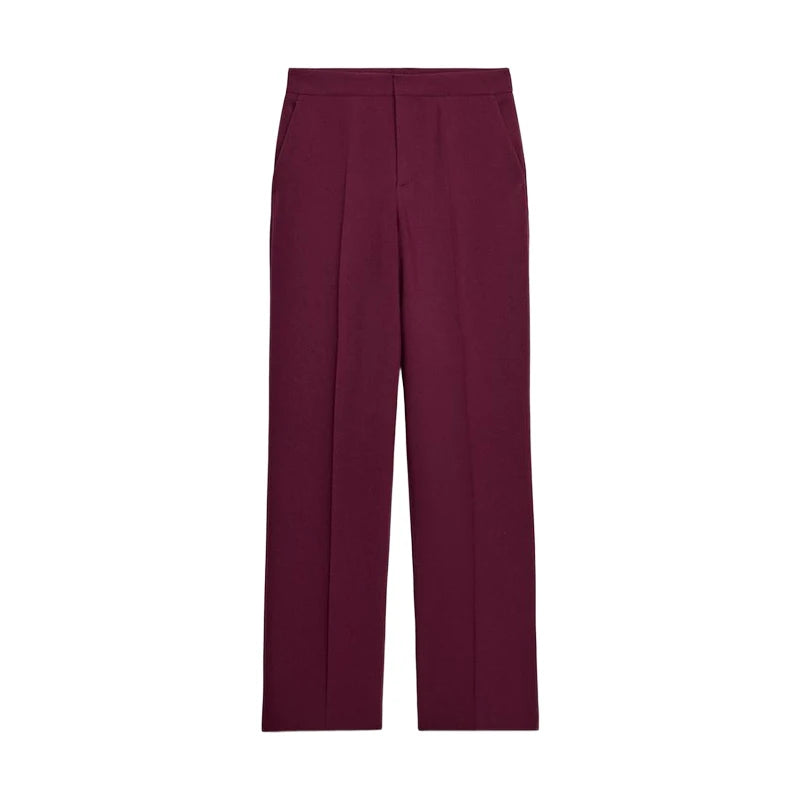 Fashion OL Solid Suit Long Pants Sets For Women Feather Patchwork Sleeve Blazer Jacket High Waist Trousers Lady 2 Pieces Sets